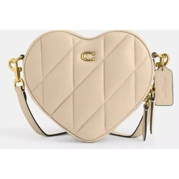 Coach Heart Crossbody Bag With Quilting in Ivory NWT - Picture 1 of 6